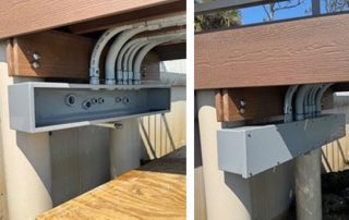 The Qube enclosure protects wiring conduit from salt spray and harsh Florida coastal weather.